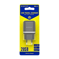 Сетевое З/У Borofone BA25A 2USB 2.1A черный (1/65/260)