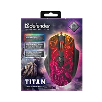 Мышь проводная Defender GM-650L Titan игровая USB RGB красный (1/40)
