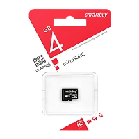 Карта памяти microSD Smartbuy 4GB Class10 10 МБ/сек без адаптера