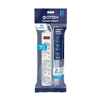 Сетевой фильтр Фотон SP 10-25ES 5р.С/З 10A 2.0м 3х0.75мм² с выкл. белый (1/20)