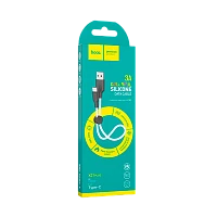 Кабель HOCO X21 Plus USB (m)-Type-C (m) 0.25м 2.4A силикон черный белый (1/30/300)
