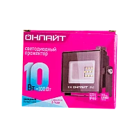 Прожектор светодиодный Онлайт 10W 230V IP65 4000К нейтральный черный (1/80)