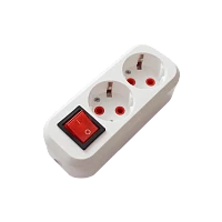 Колодка Прогресс 2р.С/З с выкл. белый (1/10/100)