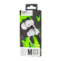 Наушники внутриканальные GFPower M03 с микр. белый (1/200)