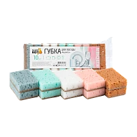Губка для посуды Рыжий кот "Aquarelle" 93х65х27мм 10шт. ассорти (1/30)