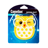 Ночник Camelion NL-237 "Сова" 220V в розетку желтый (1/24/72)