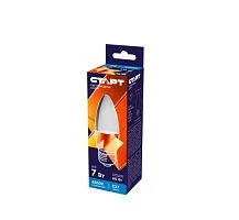 Лампа светодиодная Старт Candle C37 E27 7W 6500К 220V свеча WS матовая (1/10/100)
