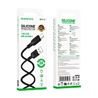 Кабель Borofone BX113 USB (m)-Type-C (m) 1м 3.0A силикон черный (1/360)