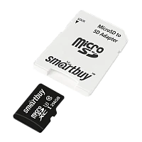 Карта памяти microSD Smartbuy 256GB Class10 UHS-I (U1) 85 МБ/сек с адаптером