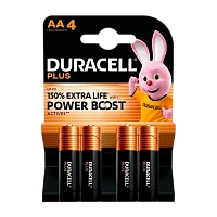 Батарейка Duracell Plus (Power Boost) LR6 AA BL4 Alkaline 1.5V (4/80)