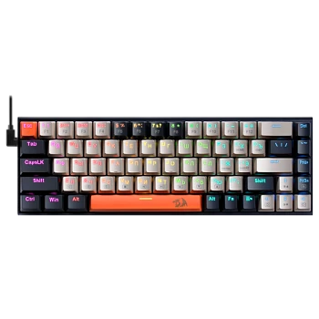 Клавиатура проводная Redragon Ryze RU USB 1.8м черный белый (1/10)
