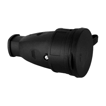Розетка переносная Volsten Sb1-MZ Black 1гн. 16A С/З со шторкой каучук черный (1/10/100)