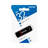 Флеш-накопитель Smartbuy Crown Compact 32GB USB2.0 пластик черный