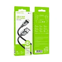 Кабель Borofone BX101 USB (m)-Lightning (m) 1м 2.4A TPE черный (1/360)