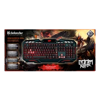 Клавиатура проводная Defender GK-100DL Doom Keeper игровая USB 1.5м черный (1/20)