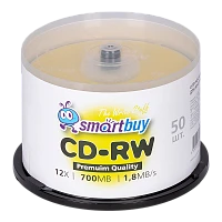Диск CD-RW Smartbuy 700MB 4-12x 80min 50шт. cake box (50/250)