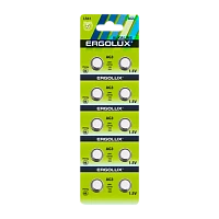 Батарейка Ergolux G3/LR736/LR41/392A/192 BL10 Alkaline 1.5V (10/100/2000)