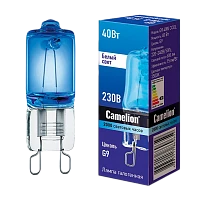 Лампа галогенная Camelion G9 40W 3500К 220-240V капсула прозрачная (1/5/100)