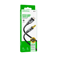 Кабель AUX Borofone BL19 Jack 3.5mm (m)-Lightning (m) 1м пластик черный (1/360) 