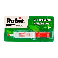 Гель от тараканов и муравьев Рубит Зиндан Люкс 30г шприц (1/40)