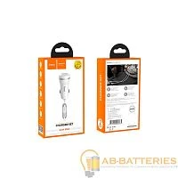 Автомобильное З/У HOCO Z27 2USB 2.4A с кабелем microUSB белый (1/10/100)