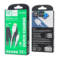 Кабель GFPower F08M USB (m)-microUSB (m) 1м 3.6A ПВХ белый (1/120/480)