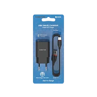 Сетевое З/У Borofone BA20A 1USB 2.1A черный (1/65/260)