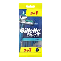 Бритва одноразовая Gillette "Blue II Plus" 2 лезвия ENG 5+1шт. (1/12/144)