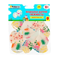 Воздушные шарики "Нежность", 30 см, круглые, прозрачные с рисунком, 10 шт/уп, PATERRA (1/40)