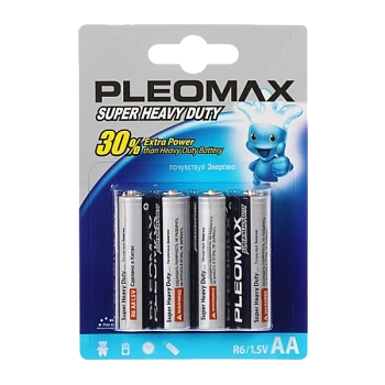Батарейка Pleomax Super R6 AA BL4 Heavy Duty 1.5V (4/40/720)