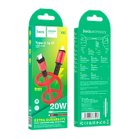 Кабель HOCO X85 Lightning (m)-Type-C (m) 1м 20W TPE красный (1/35/350)