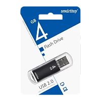 Флеш-накопитель Smartbuy V-Cut 4GB USB2.0 пластик черный