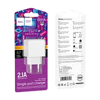 Сетевое З/У HOCO CS11A 1USB 2.1A белый (1/28/168)