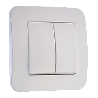 Выключатель Makel Lillium Natural 2-клав.10A пластик белый 55003 (1/12)