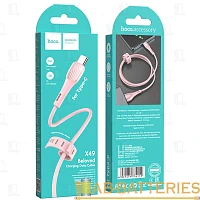 Кабель HOCO X49 USB (m)-Type-C (m) 1м 3.0A силикон розовый (1/31/310)