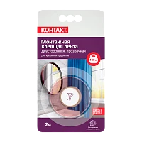 Клейкая лента Контакт Дом 19мм*2м двусторонняя монтажная (1/12/144)