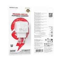 Сетевое З/У Borofone BAS45A Type-C 3.0A 30W QC3.0 белый (1/76/304)