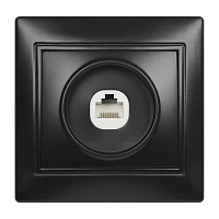 Розетка Smartbuy компьютерная RJ-45 1-местная черная "Венера"