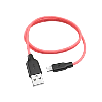 Кабель HOCO X21 Plus USB (m)-microUSB (m) 2м 2.4A силикон черный красный (1/28/168)