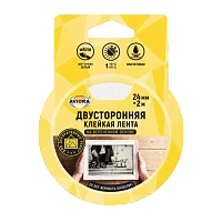 Клейкая лента Aviora 24мм*2м двусторонняя вспененная основа (1/180)