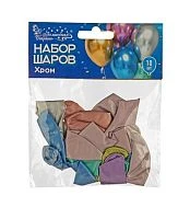 Набор воздушных шаров Волшебная страна "Хром" 10шт. ассорти (1/12)