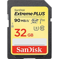Карта памяти SD SanDisk Extreme Plus 32GB Class10 UHS-I (U3) 90 МБ/сек V30