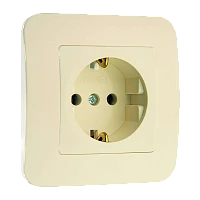 Розетка Makel Lillium 1гн. 16A С/З кремовый 70228 (1/12)