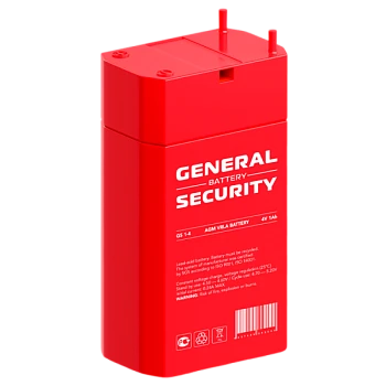 Аккумулятор свинцово-кислотный GENERAL SECURITY GS1.0-4 4V 1.0Ah