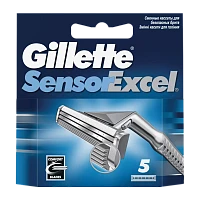 Сменные кассеты Gillette "Sensor Excel (Vector 3)" 3 лезвия 5шт. (цена за 1 шт) (5/60)