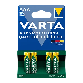 Аккумулятор предзаряженный RTU Varta HR03 AAA BL4 NI-MH 800mAh (4/40/200) 