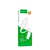 Кабель HOCO X73 USB (m)-Lightning (m) 1м 2.4A ПВХ белый (1/31/310)