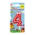 Свеча детская для торта, цифра 4, 1 шт. в упаковке, PATERRA (1/24)