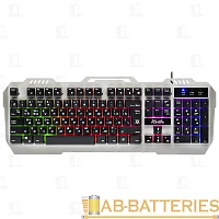 Клавиатура проводная Defender GK-140L Metal Hunter игровая USB 1.5м серебряный (1/20)