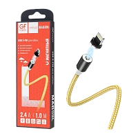 Кабель GFPower 02M USB (m)-microUSB (m) 1м 2.4A нейлон золотой (1/200/800)